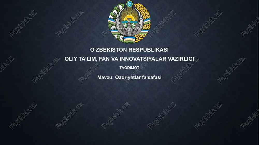 qadriyatlar falsafasi — PPTX