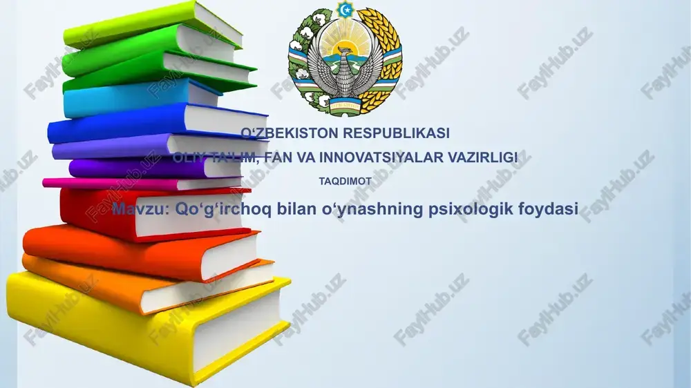 qoʻgʻirchoq bilan oʻynashning psixologik foydasi — PPTX
