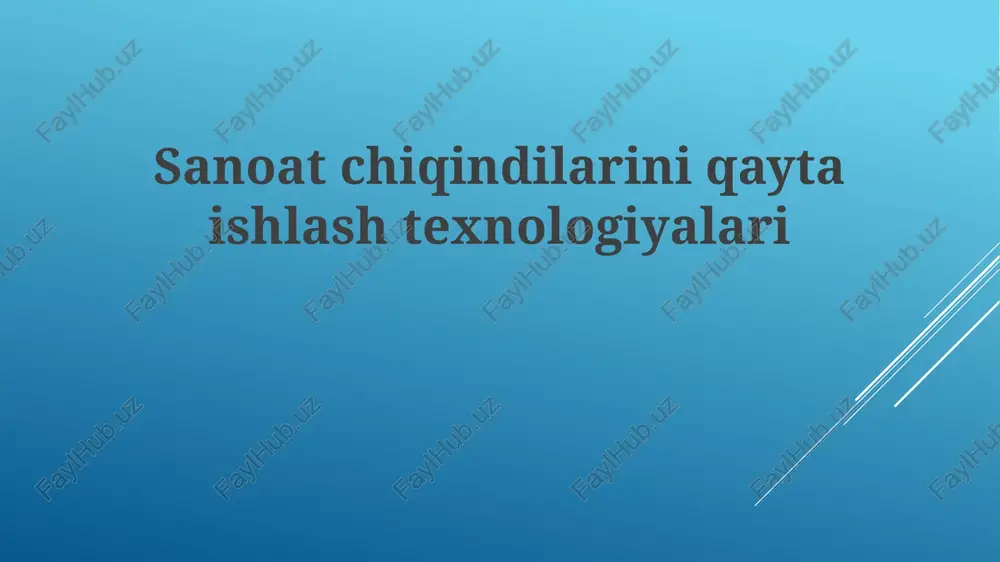 neftni qayta ishlash texnologiyalari — PPTX