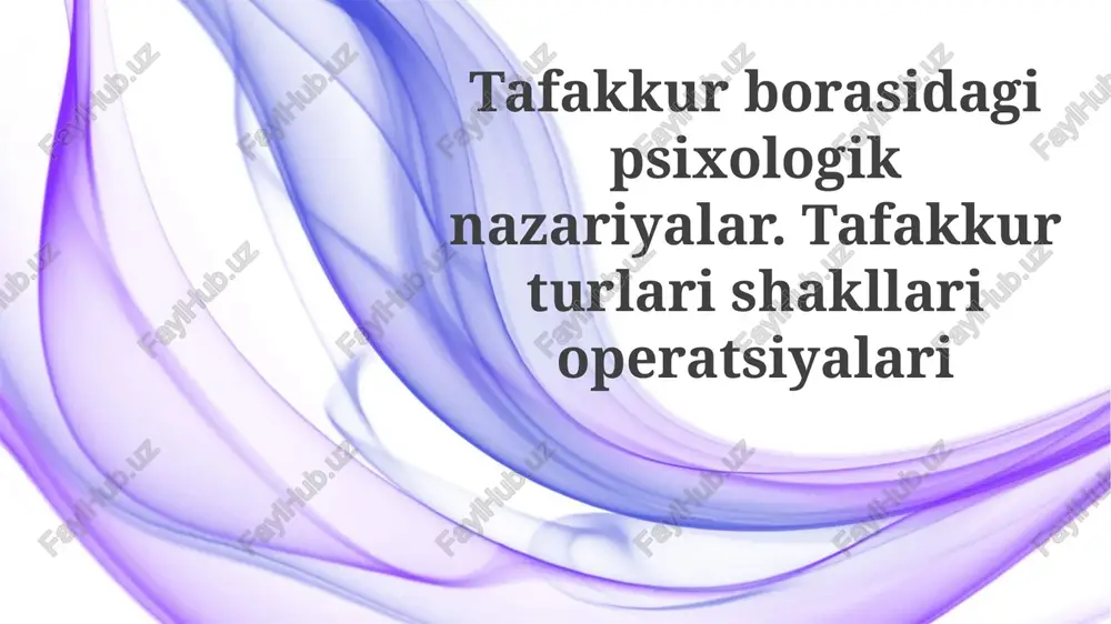 tafakkur psixologiyasi — PPTX