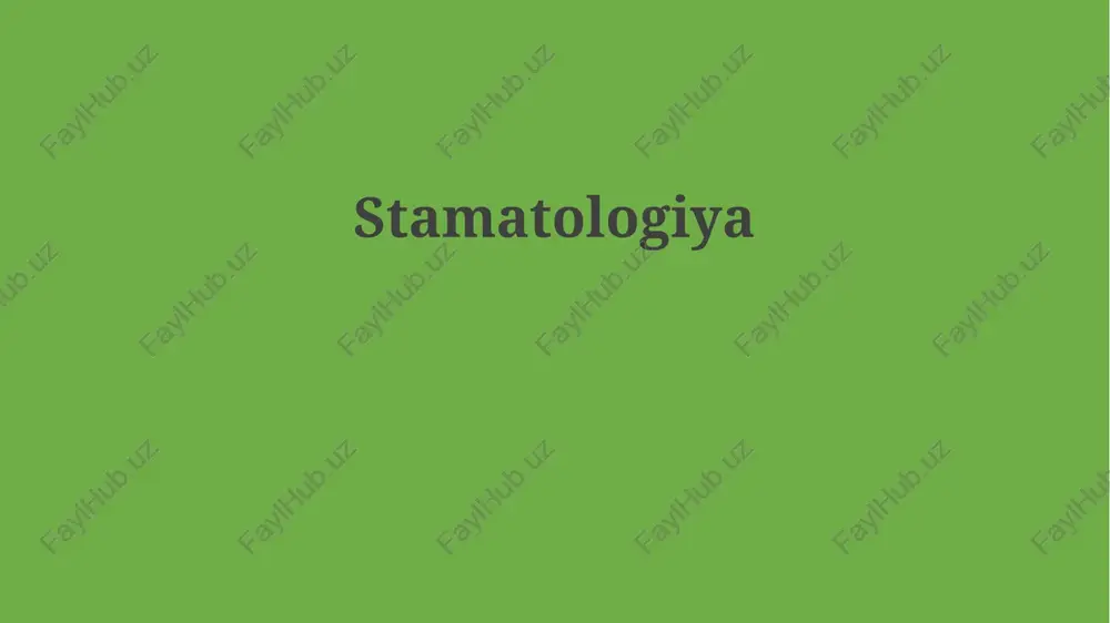 stomatologiya — PPTX