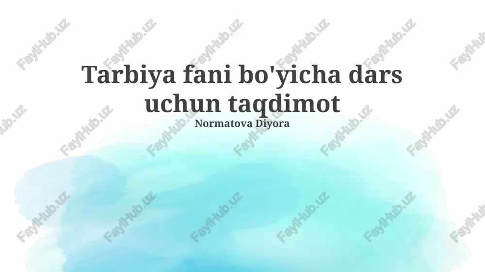 tarbiya san'ati: nazariya va amaliyot — PPTX