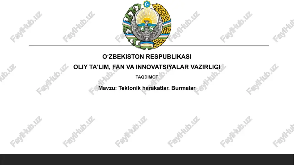 tektonik harakatlar va burmalar — PPTX