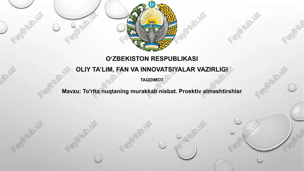 to'rttanuqtaningmurakkabnisbat.proektivalmashtirshlar — PPTX