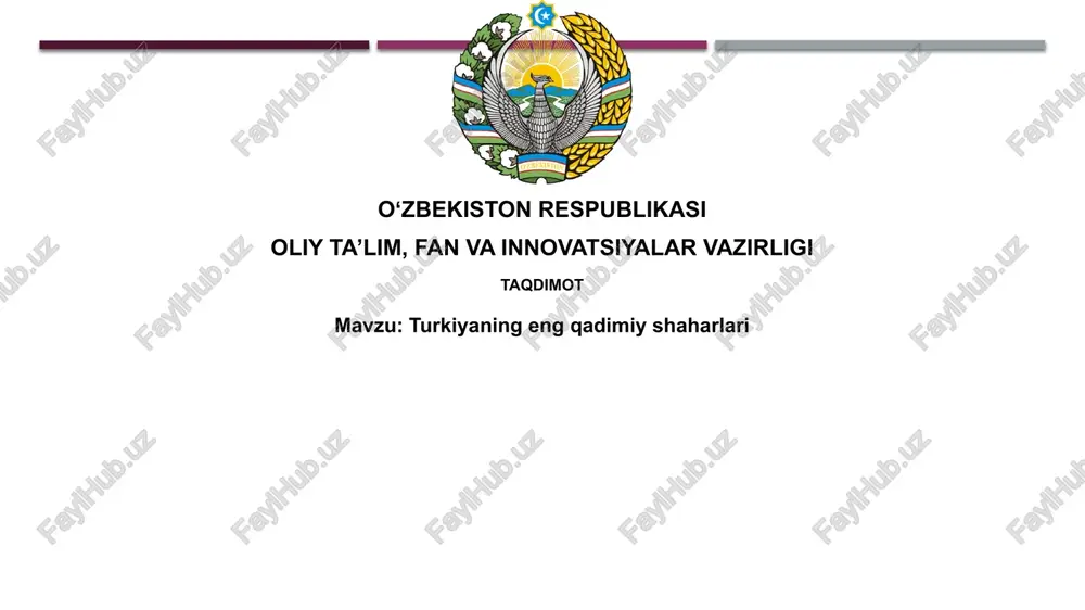 turkiyaning eng qadimiy shaharlari — PPTX