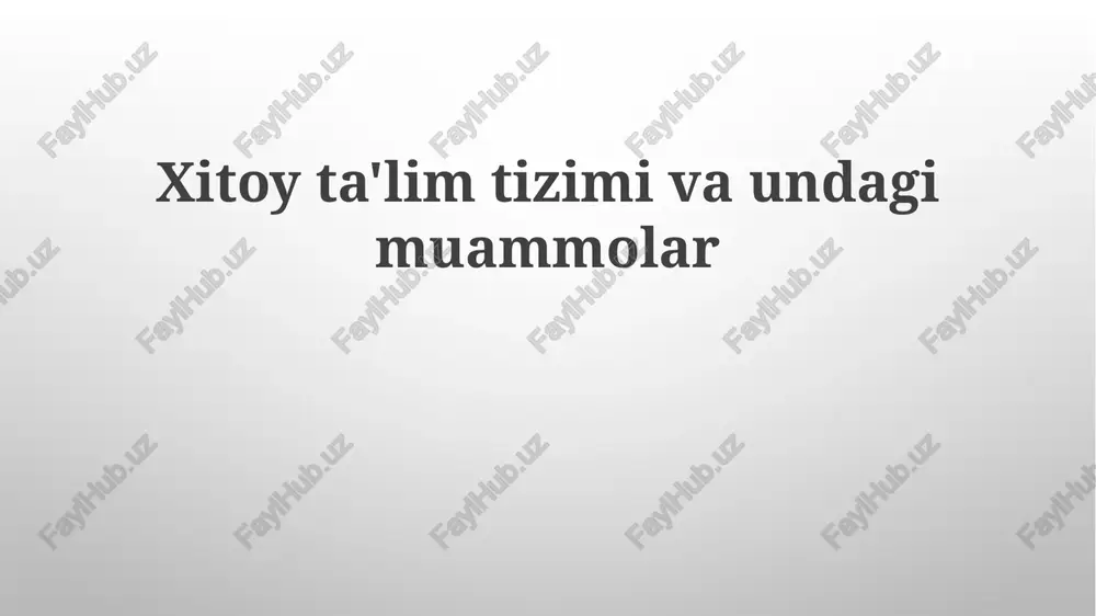xitoy ta'lim tizimi — PPTX