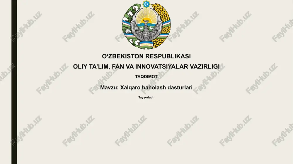 xalqarobaholashdasturlari — PPTX