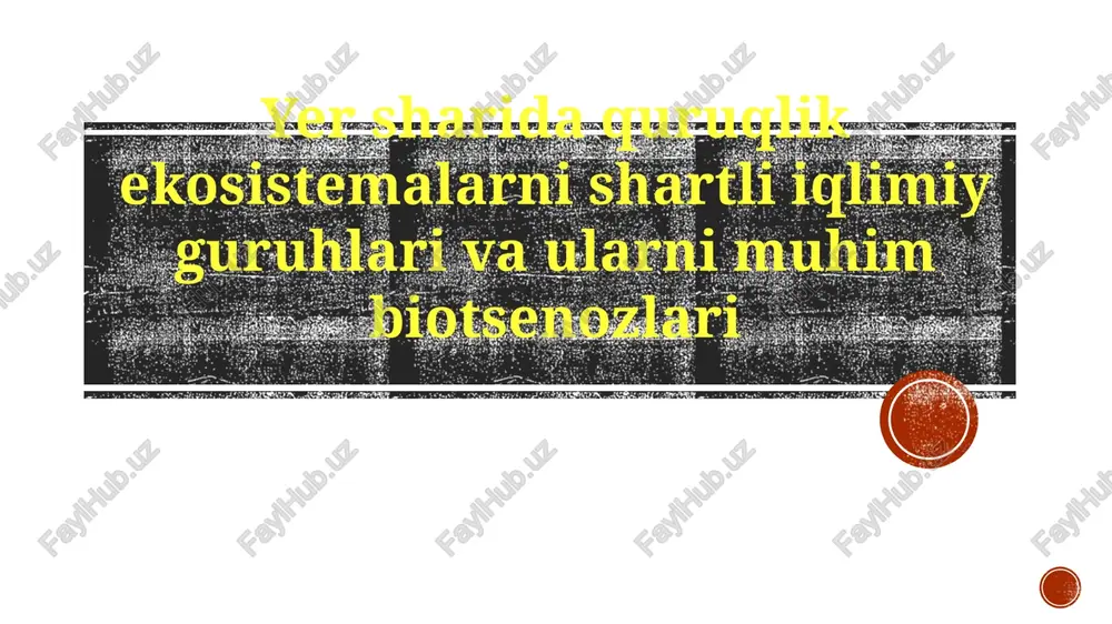 yer ekotizimlari — PPTX