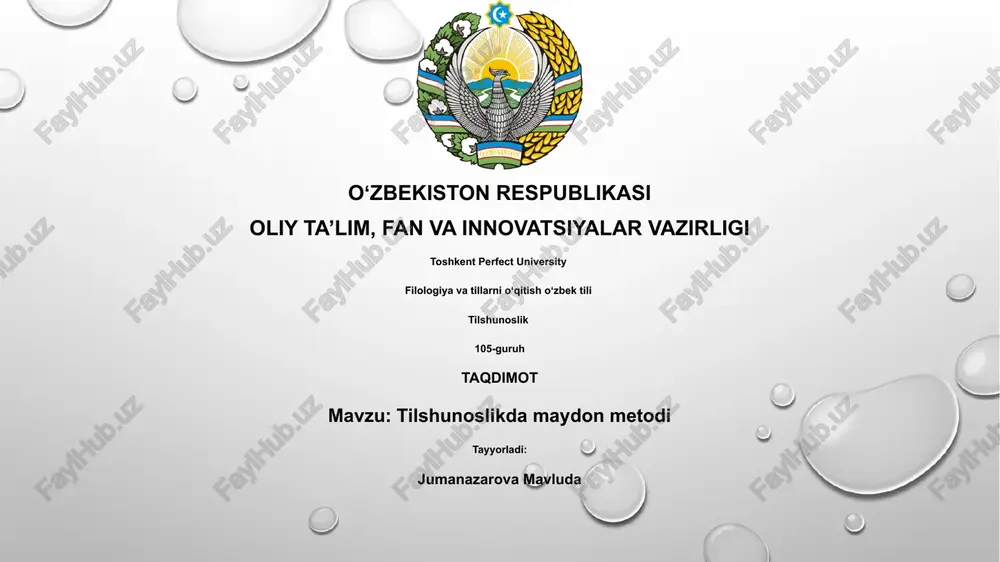 tilshunoslikda maydon metodi — PPTX