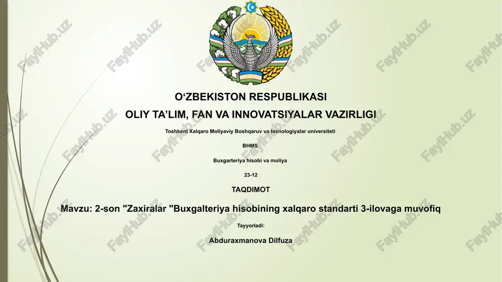 xalqaro buxgalteriya hisobi — PPTX