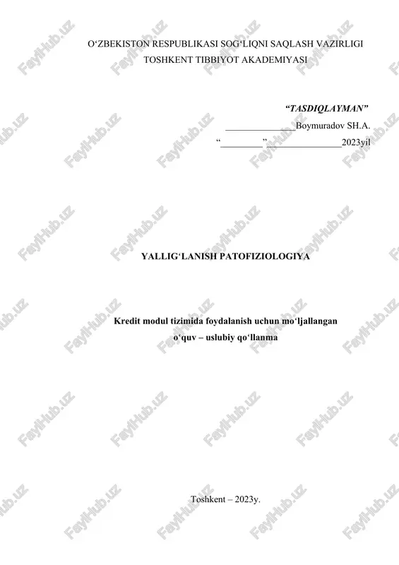 yalligʻlanish patofiziologiya — DOCX