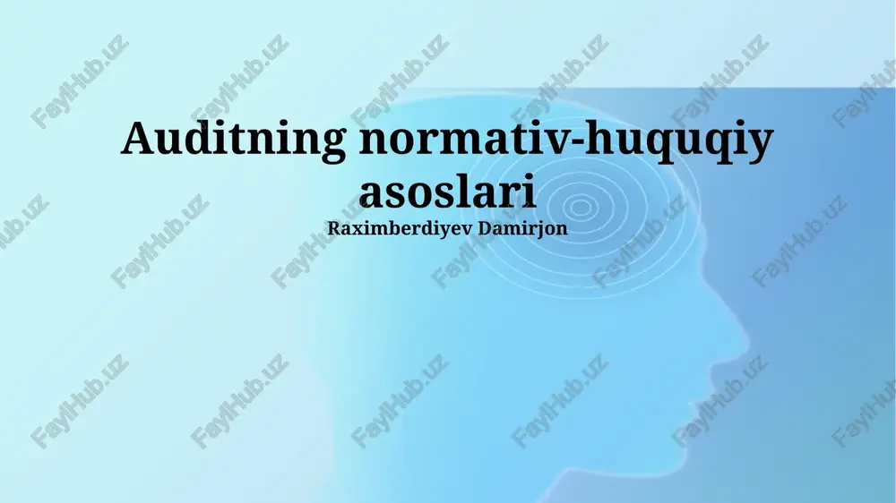 auditning normativ-huquqiy asoslari — PPTX