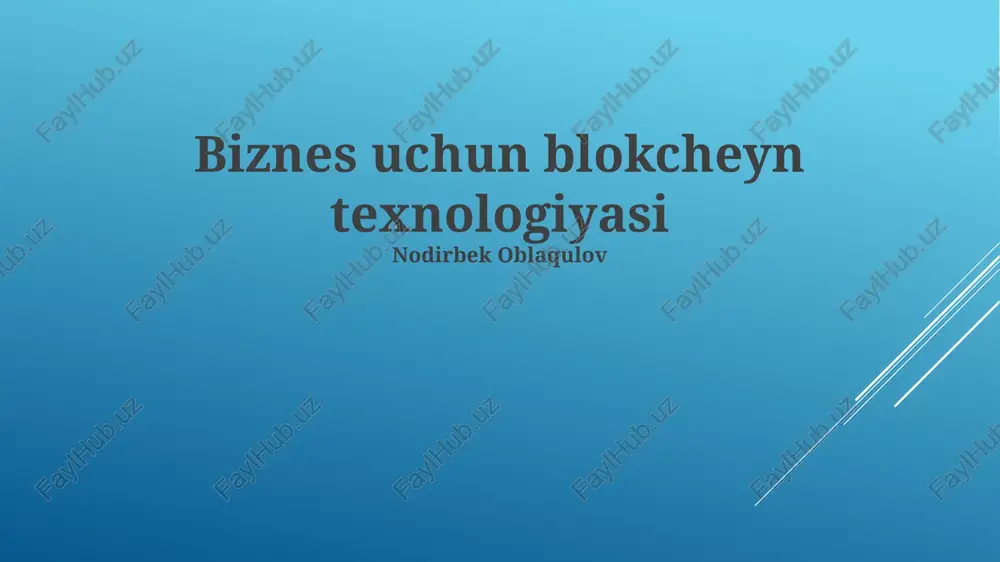 blokcheyn texnologiyasi — PPTX