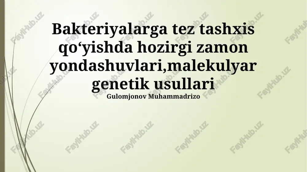 tezkor bakteriologik diagnostika — PPTX
