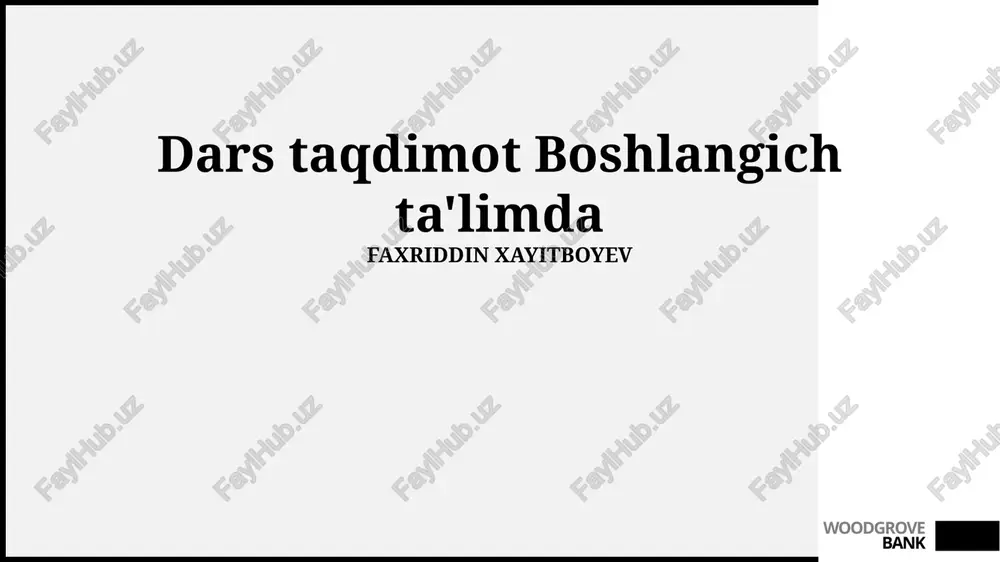 dars taqdimot boshlangich ta'limda — PPTX