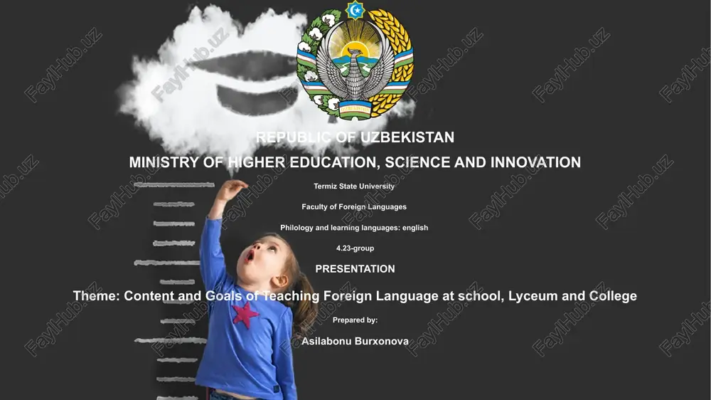 content and goals of teaching foreign language at school, lyceum and college — PPTX