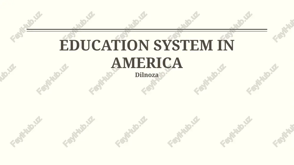 understanding the american education system — PPTX