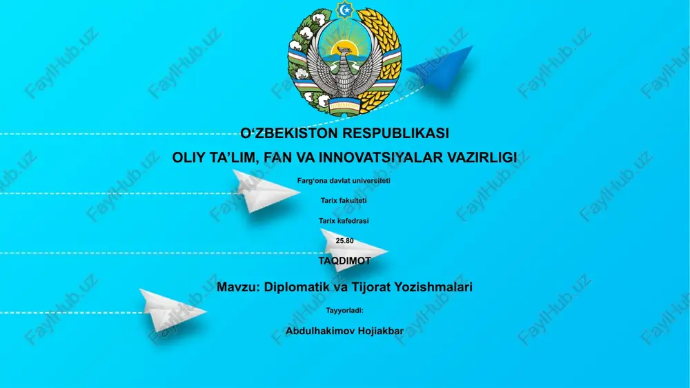 diplomatik va tijorat yozishmalari — PPTX