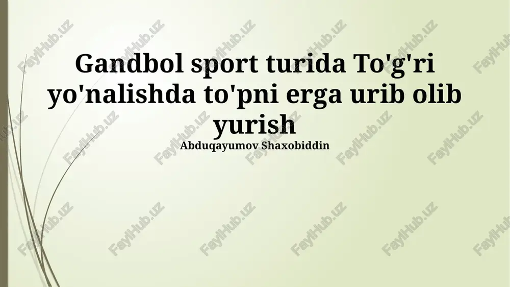 to'g'ri dribling texnikasi — PPTX