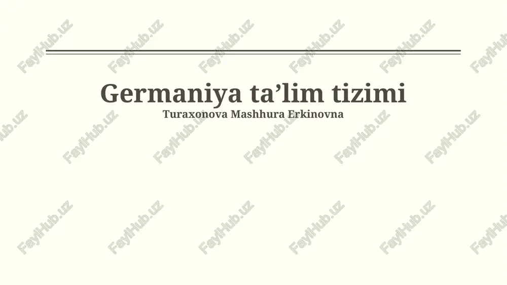 germaniya taʼlim tizimi — PPTX