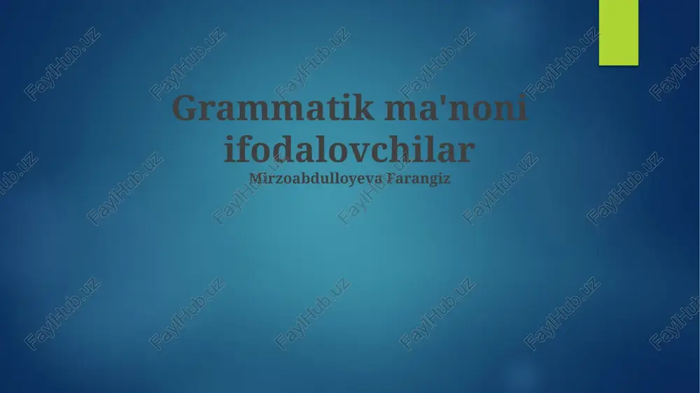 grammatik ma'noni ifodalovchilar — PPTX