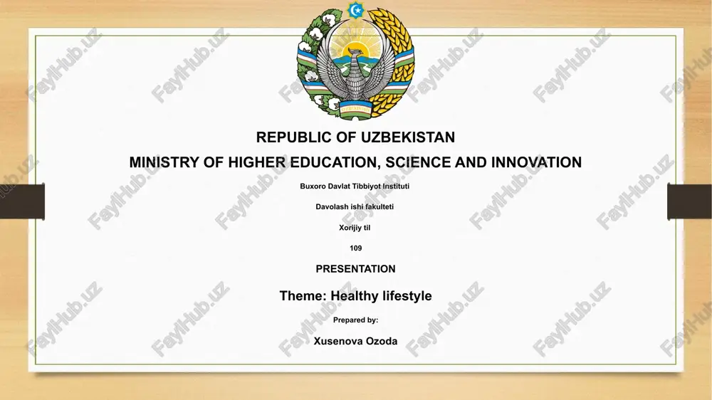 healthy lifestyle — PPTX
