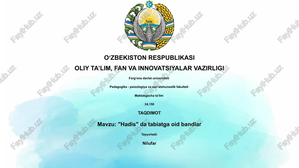 tabiatga oid hadislar — PPTX