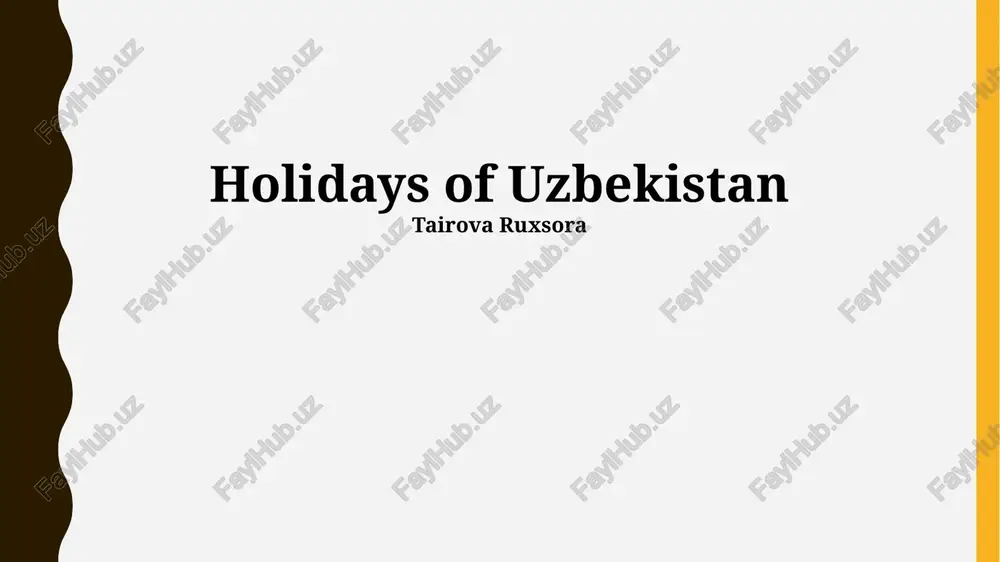 o'zbekiston bayramlari — PPTX