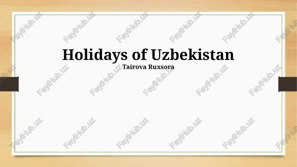 holidays of uzbekistan — PPTX