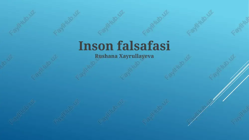 inson falsafasi — PPTX