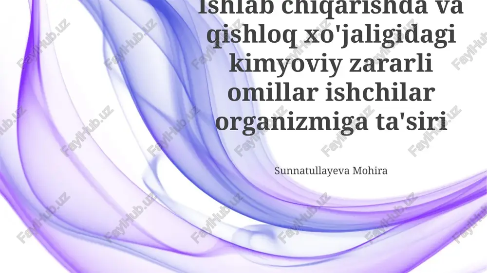 zararli kimyoviy omillarning ta'siri — PPTX