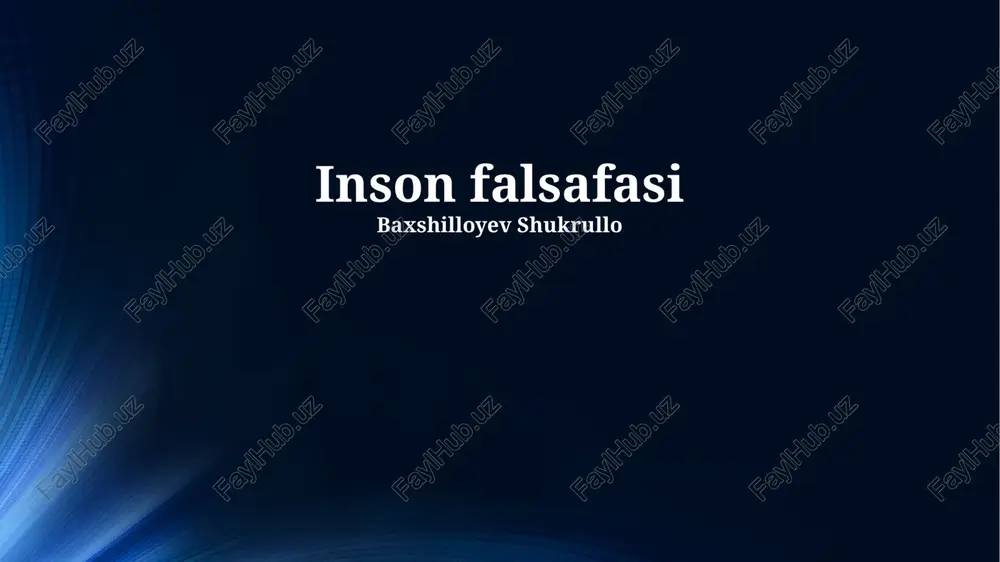 inson falsafasi — PPTX