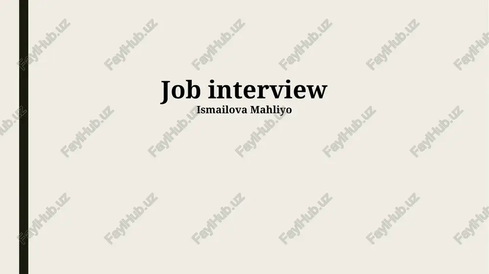 job interview — PPTX