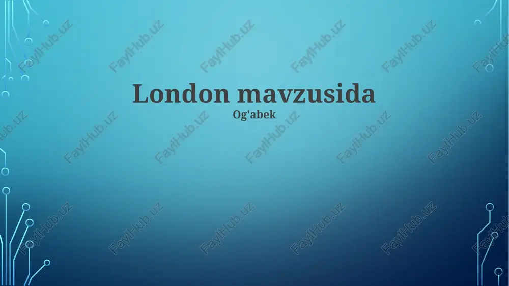 london: a historical and cultural tapestry — PPTX