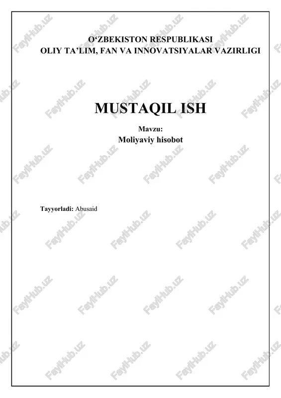 moliyaviy hisobot — DOCX