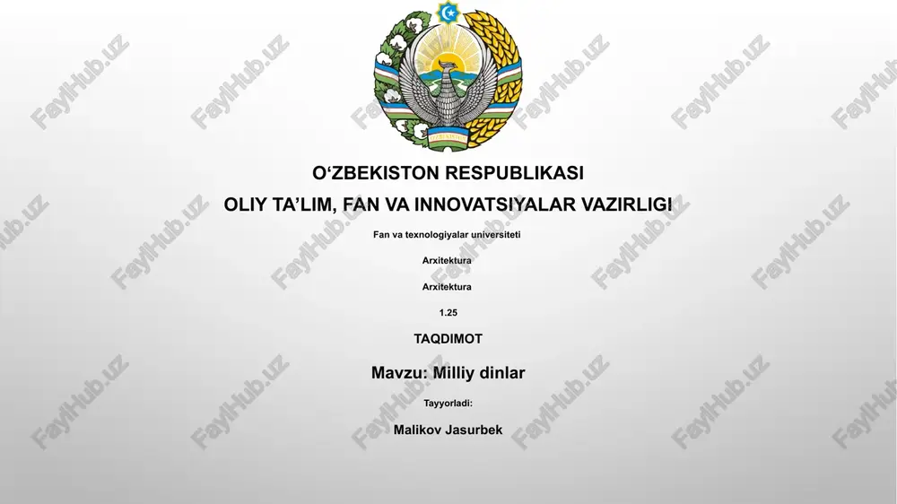milliy dinlar — PPTX
