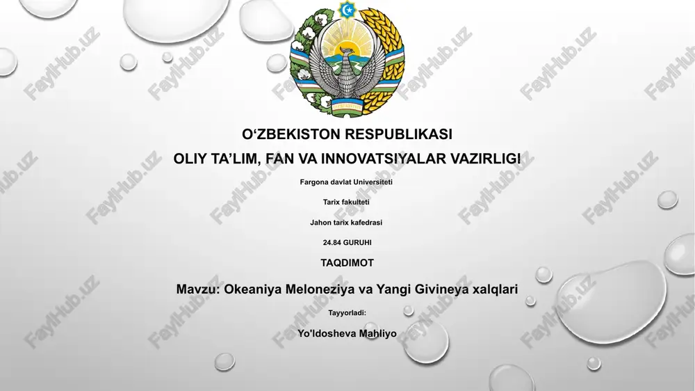 okeaniya meloneziya va yangi givineya xalqlari — PPTX