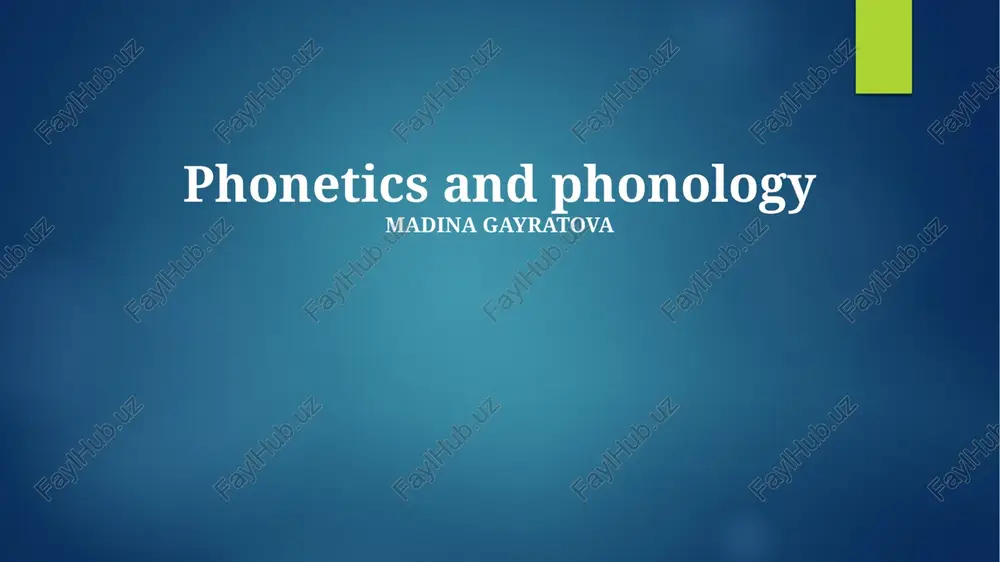 introduction to phonetics and phonology — PPTX