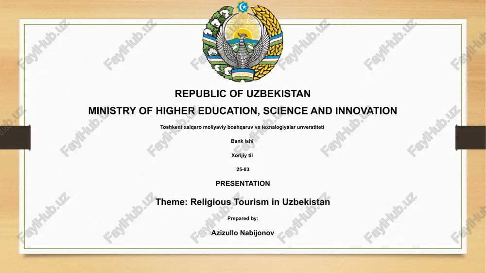 religious tourism in uzbekistan — PPTX