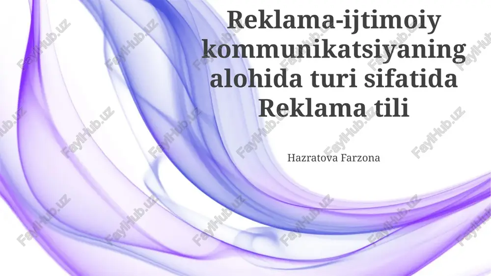 reklama tili — PPTX