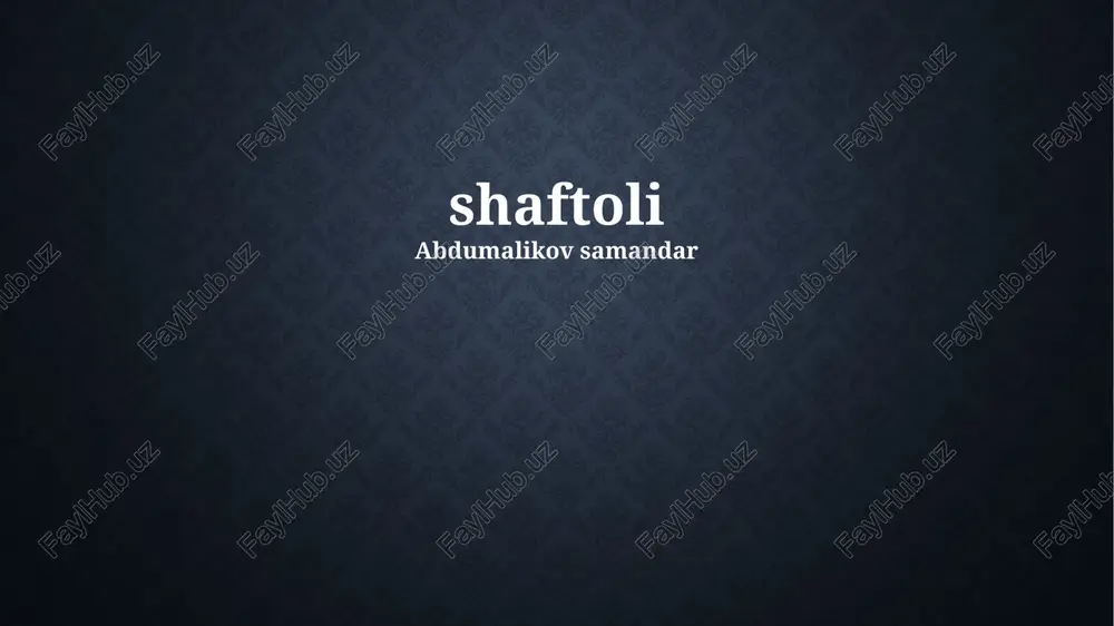 shaftoli — PPTX