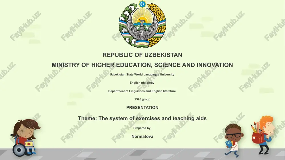 the system of exercises and teaching aids — PPTX