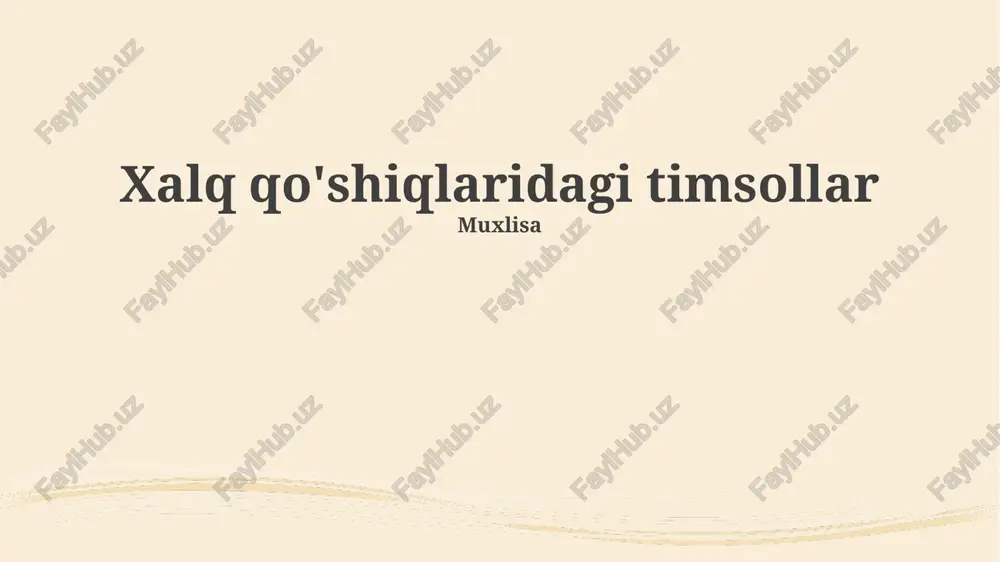 folklor qo'shiqlaridagi timsollar — PPTX