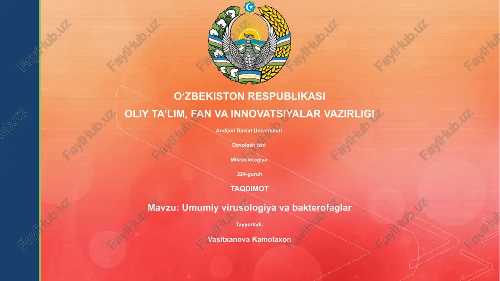umumiy virusologiya va bakterofaglar — PPTX