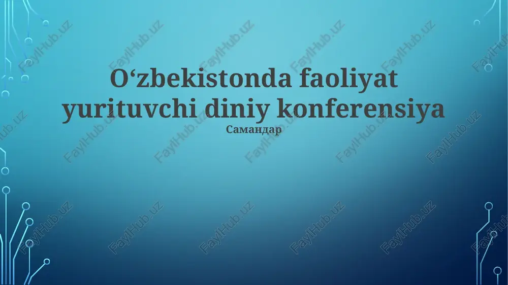 diniy konferensiya — PPTX