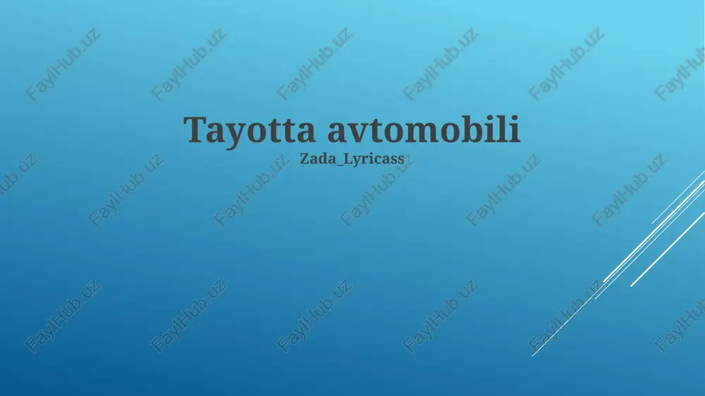 tayotta avtomobili — PPTX