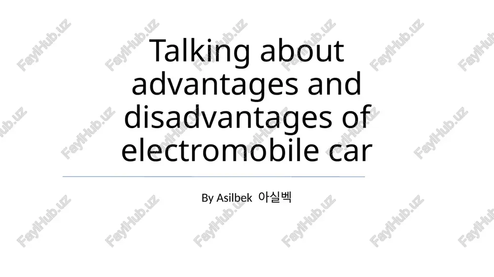 advantages and disadvantages of electromobile car — PPTX