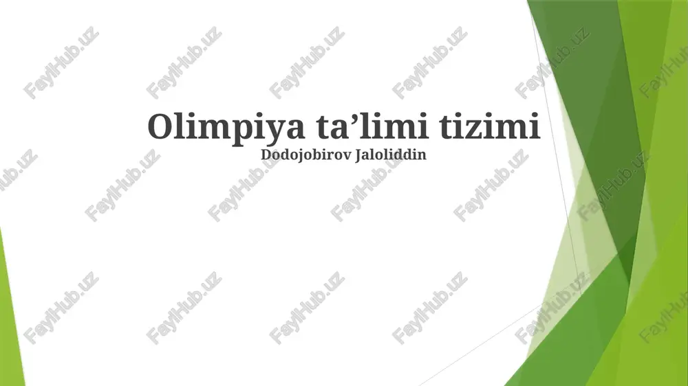 olimpiya ta’limi tizimi — PPTX