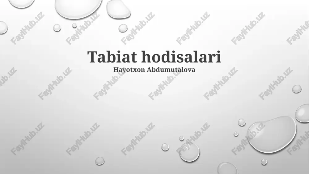 tabiat hodisalari — PPTX