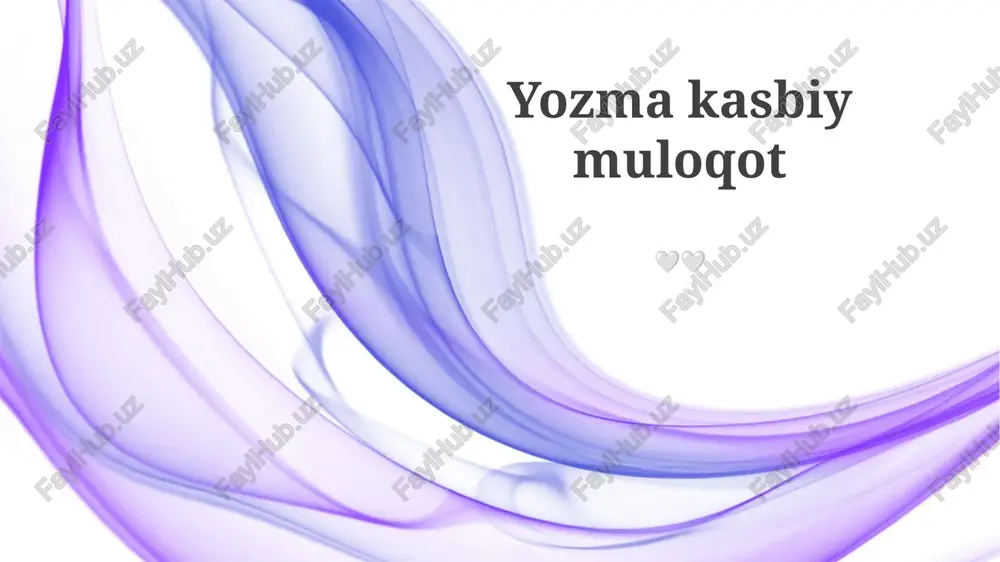 yozma kasbiy muloqot — PPTX